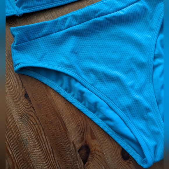 Xhilaration Teal Blue Two Piece Strapless Bikini Set NWOT - Picture 3 of 6
